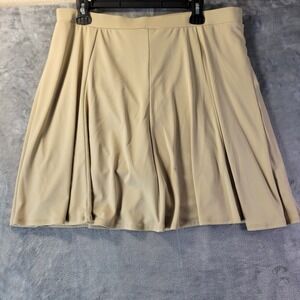 Susan Graver Womens XL Beige Stretch Pull On Skort Casual Travel Comfortable